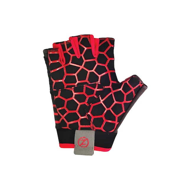 Half Finger Grip Universal-Fit Work Glove, Red